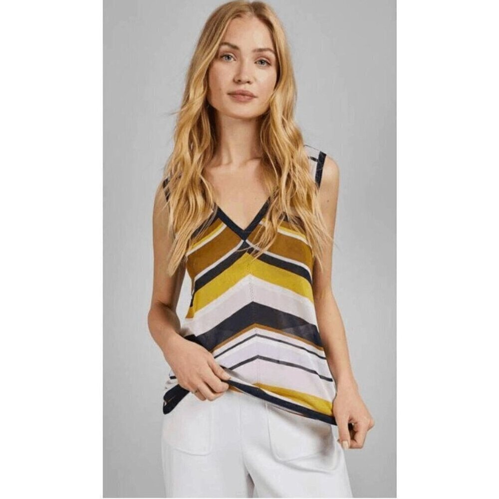 Ted Baker London  Women's Lennah maple Sleeveless Relaxed-Fit Striped tank top